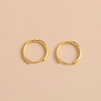 Gold Minimalistic Huggie Hoop Earrings E163