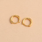 Gold Minimalistic Huggie Hoop Earrings E163