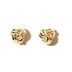 Gold Love Knot Stud Earrings Minimalist Everyday Studs E171