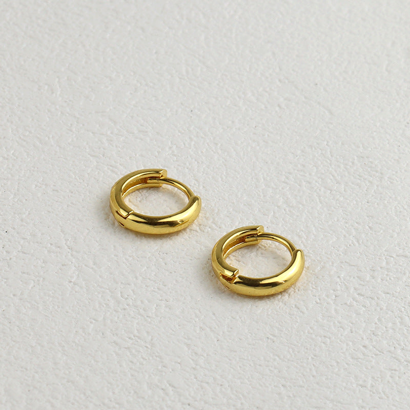 Gold Huggie Hoop Earrings for Women Minimalist Small Hoops E167
