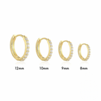 Gold CZ Pave Huggie Hoop Earrings for Women E170