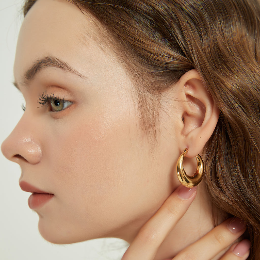 Julia Gold Dome Hoop Earrings