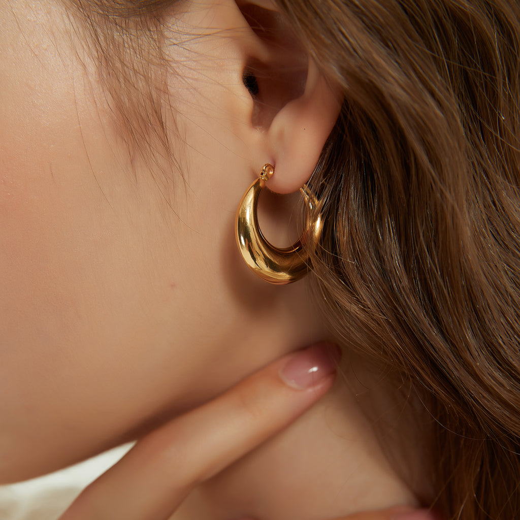 Julia Gold Dome Hoop Earrings