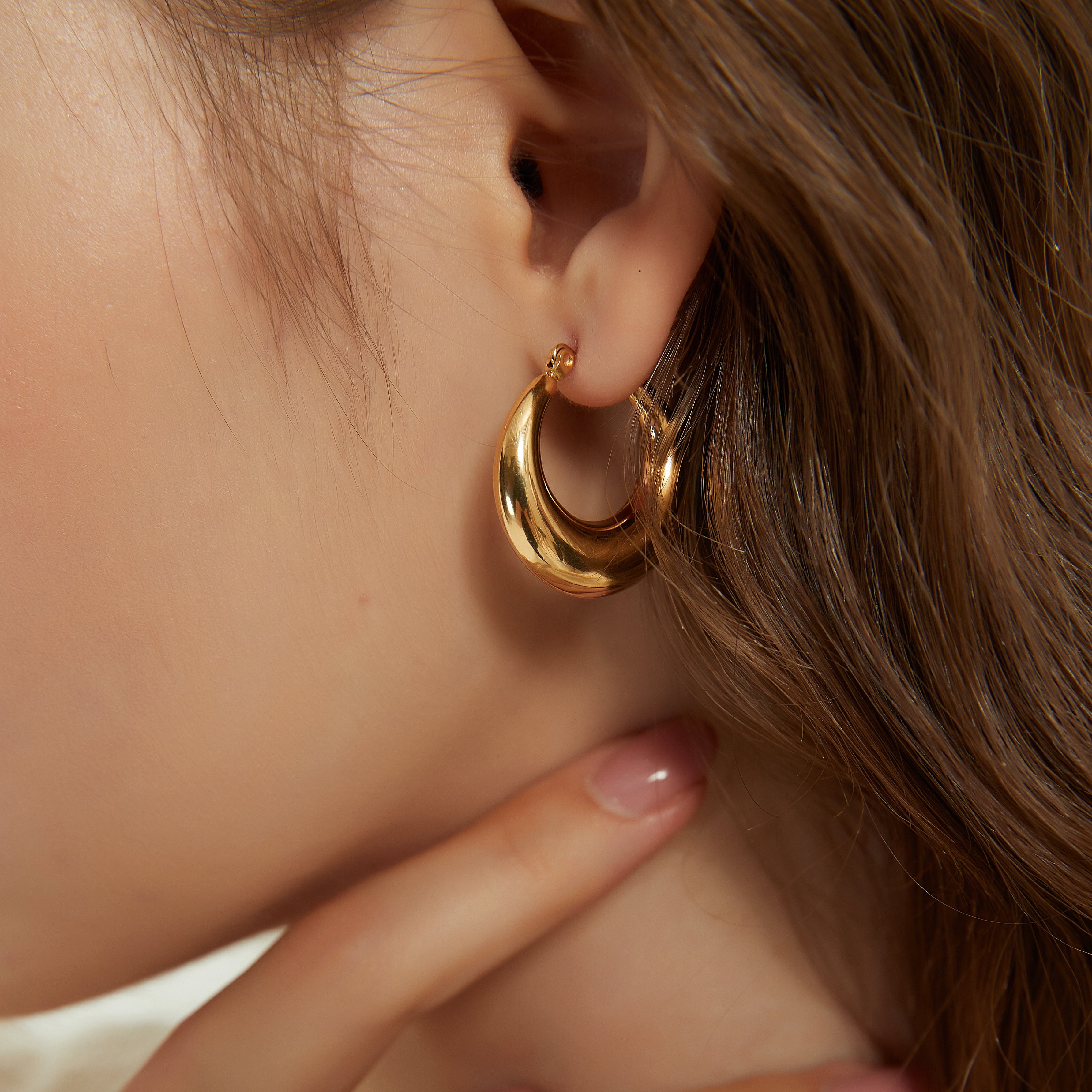 Julia Gold Dome Hoop Earrings