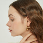 Julia Gold Dome Hoop Earrings