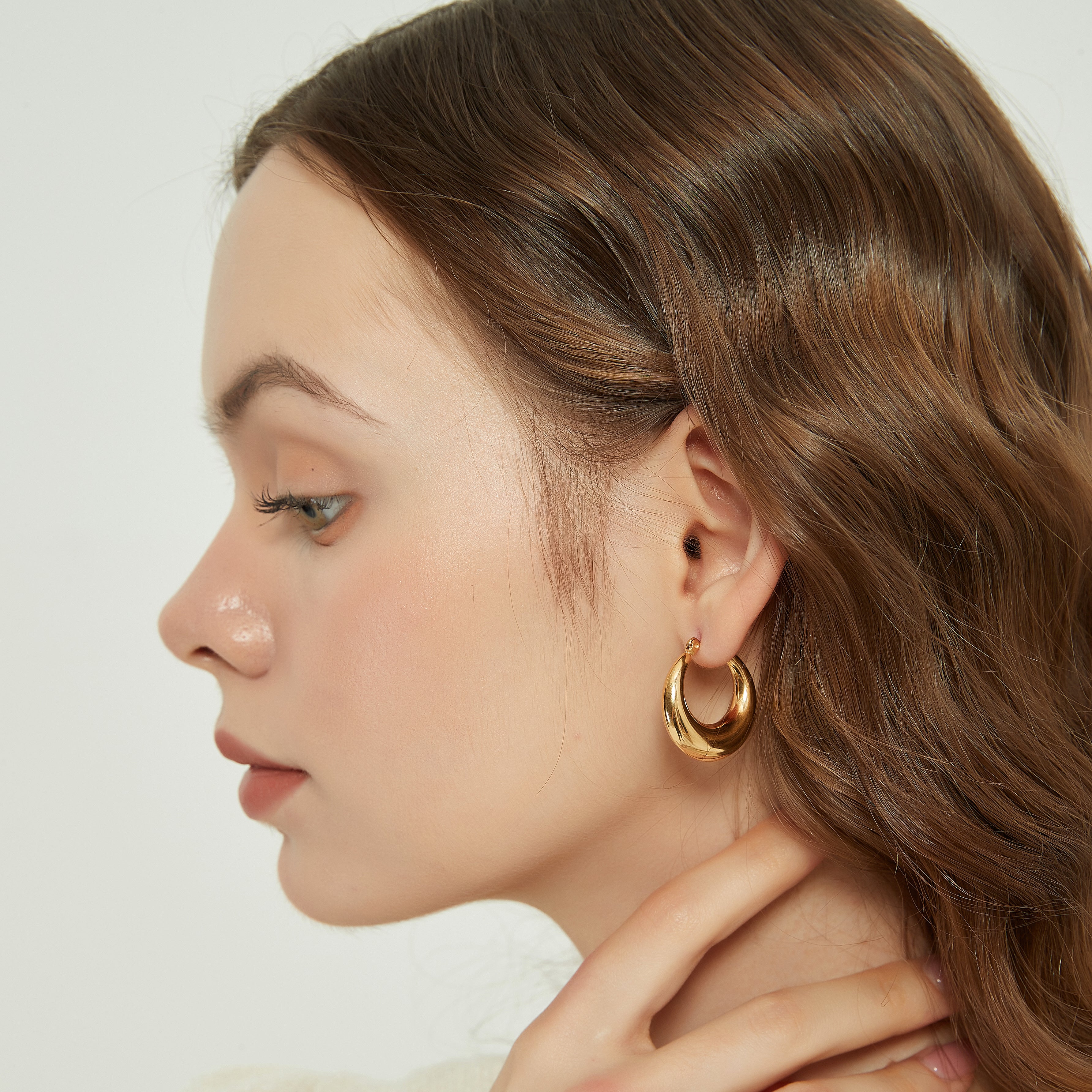 Julia Gold Dome Hoop Earrings