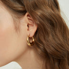 Julia Gold Dome Hoop Earrings