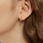 18K Gold Vermeil Ariel Twisted Huggie Hoop Earrings