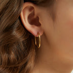 Oval Geometric Hoop Earrings E080