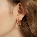 Oval Geometric Hoop Earrings E080