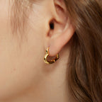Brooke Dainty Heart Huggie Hoop Earrings