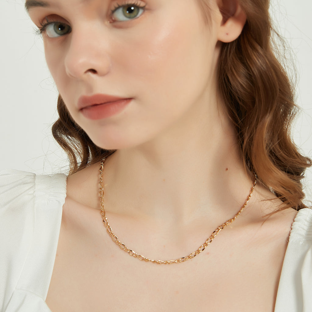 Caroline Gold Dainty Rolo Chain Layering Necklace