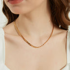 Chloe Gold Flat Figaro Dainty Chain Layering necklace