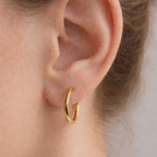 Gold Minimalistic Huggie Hoop Earrings E163