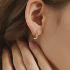 Brooke Dainty Heart Huggie Hoop Earrings