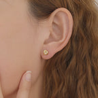 Gold Love Knot Stud Earrings Minimalist Everyday Studs E171