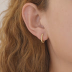 Dainty Gold Twisted Huggie Hoop Earrings E118