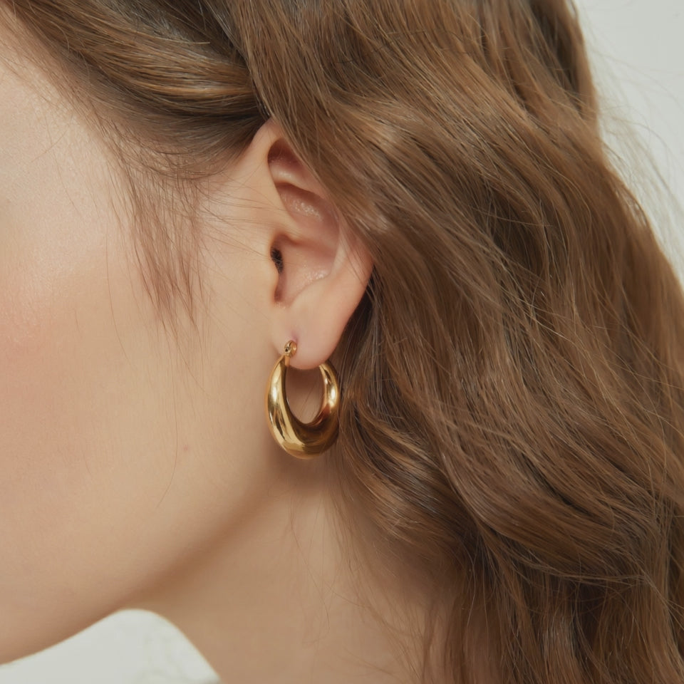 Julia Gold Dome Hoop Earrings