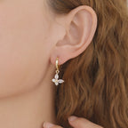 Crystal Butterfly Dangle Hoop Earrings E164