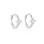 Gold Square CZ Huggie Hoop Earrings for Women E183